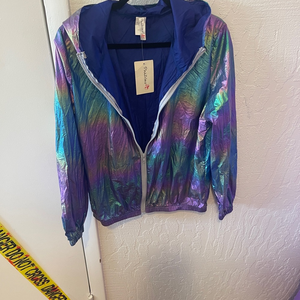 Colorful Holographic Hooded Jacket